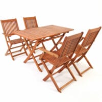 Sitzgruppe Gartentisch + 4 Stühle Sydney Akazienholz ~ FSC®