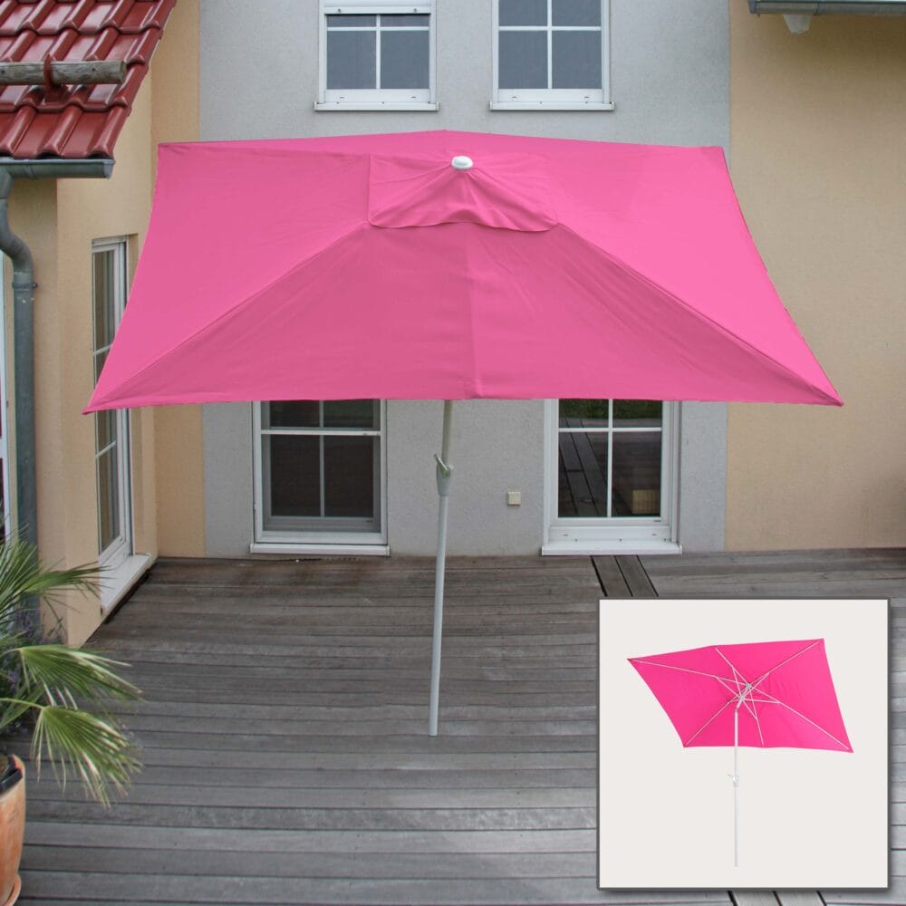 Sonnenschirm N23 Gartenschirm 2x3m rechteckig neigbar Alu pink