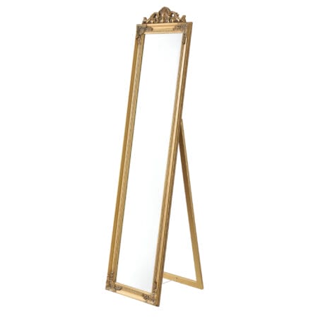 Standspiegel Arezzo 160x40cm Rechteckig Kippbar Barock Gold