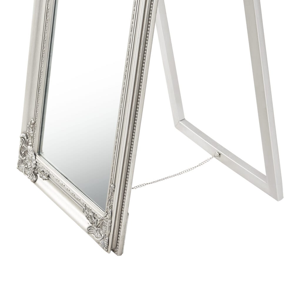 Standspiegel Arezzo 160x40cm Rechteckig Kippbar Barock Silber