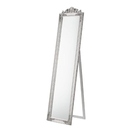 Standspiegel Arezzo 160x40cm Rechteckig Kippbar Barock Silber