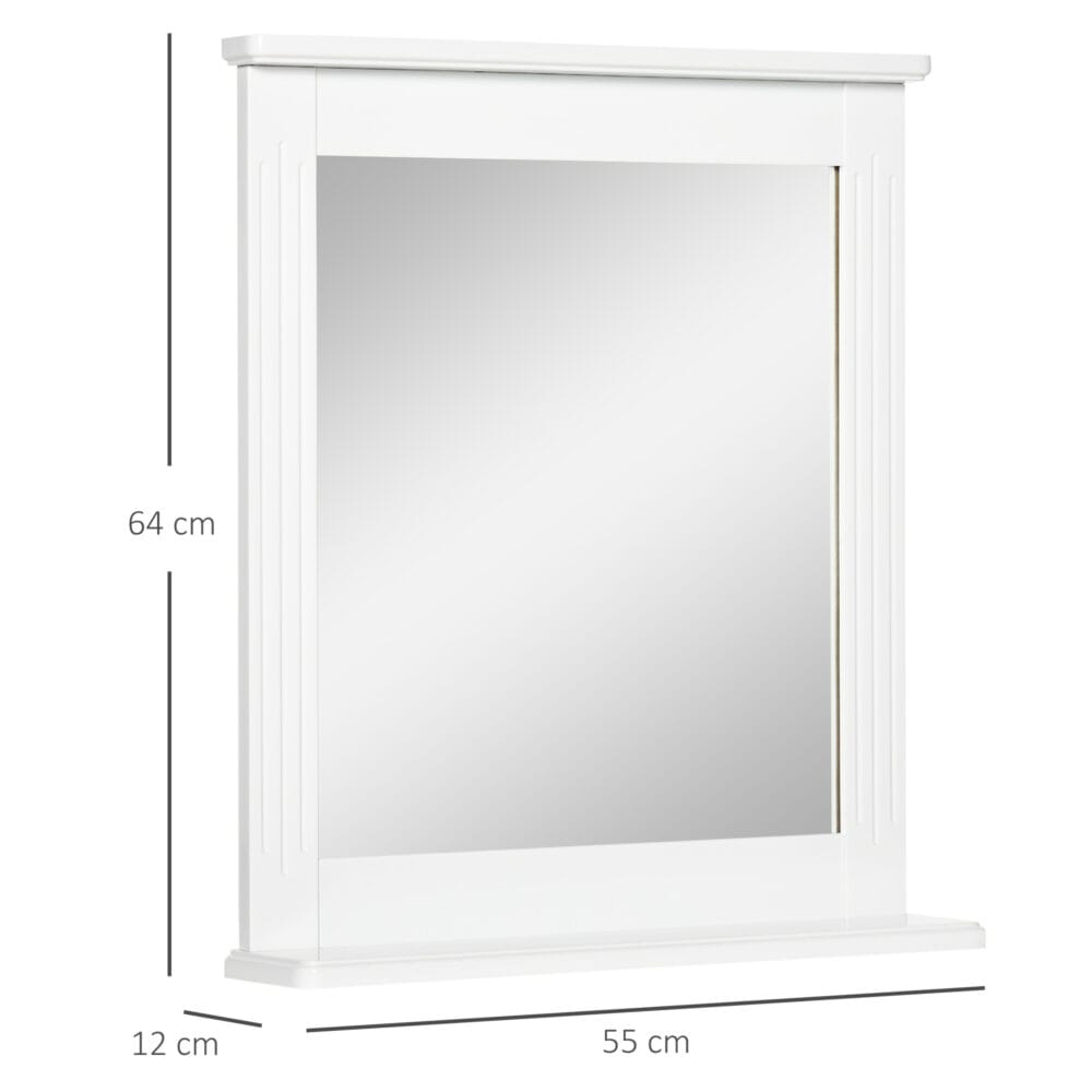 Spiegel mit Ablage Badezimmerspiegel Wandspiegel 55x12x64cm