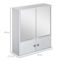 Spiegelschrank Badezimmerschrank Weiss 55x175x60cm