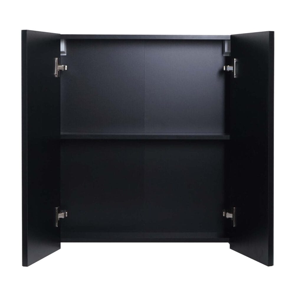 Spiegelschrank Badschrank Hängeschrank hochglanz 70x60x16cm schwarz