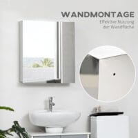 Spiegelschrank Badspiegelschrank mit 3 Innenböden 54x13x60cm