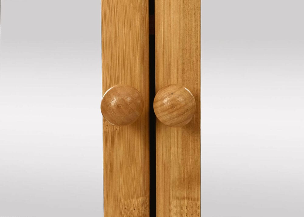 Spiegelschrank Hängeschrank 3 Regalböden 2 Türen Bambus 62x66x15cm