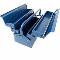 Stahl Werkzeugkoffer klappbar - blau - 530x200x210mm