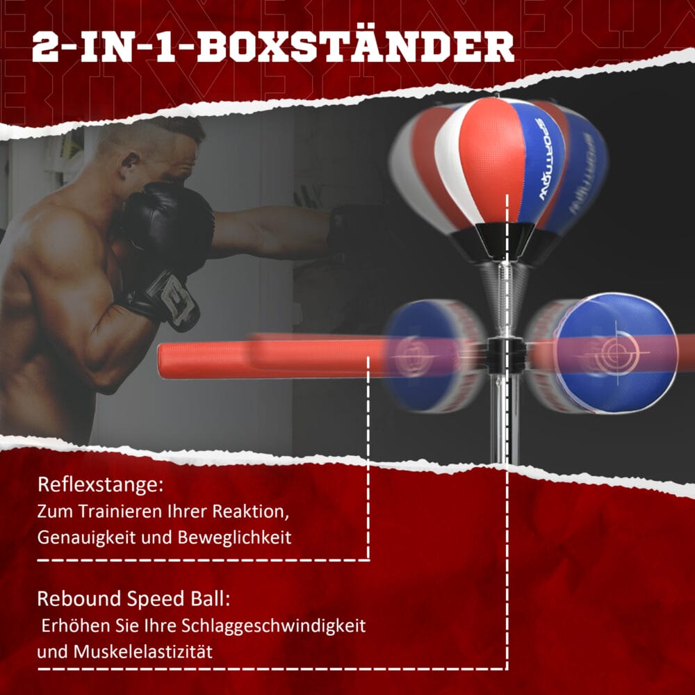 Standboxsack Boxdummy 163-205cm mit Pratze
