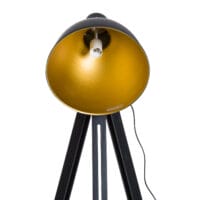 Stehlampe Retro Gold höhenverstellbar 3-Bein E27 Kiefer