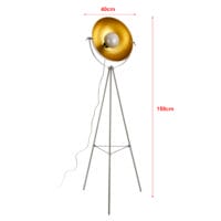 Stehlampe Angers 158cm Max 60W E27 Metall Messing Grau