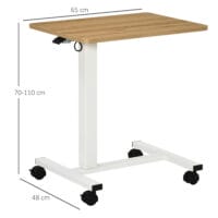 Stehpult mobiler Schreibtisch mit Rollen 70-110cm