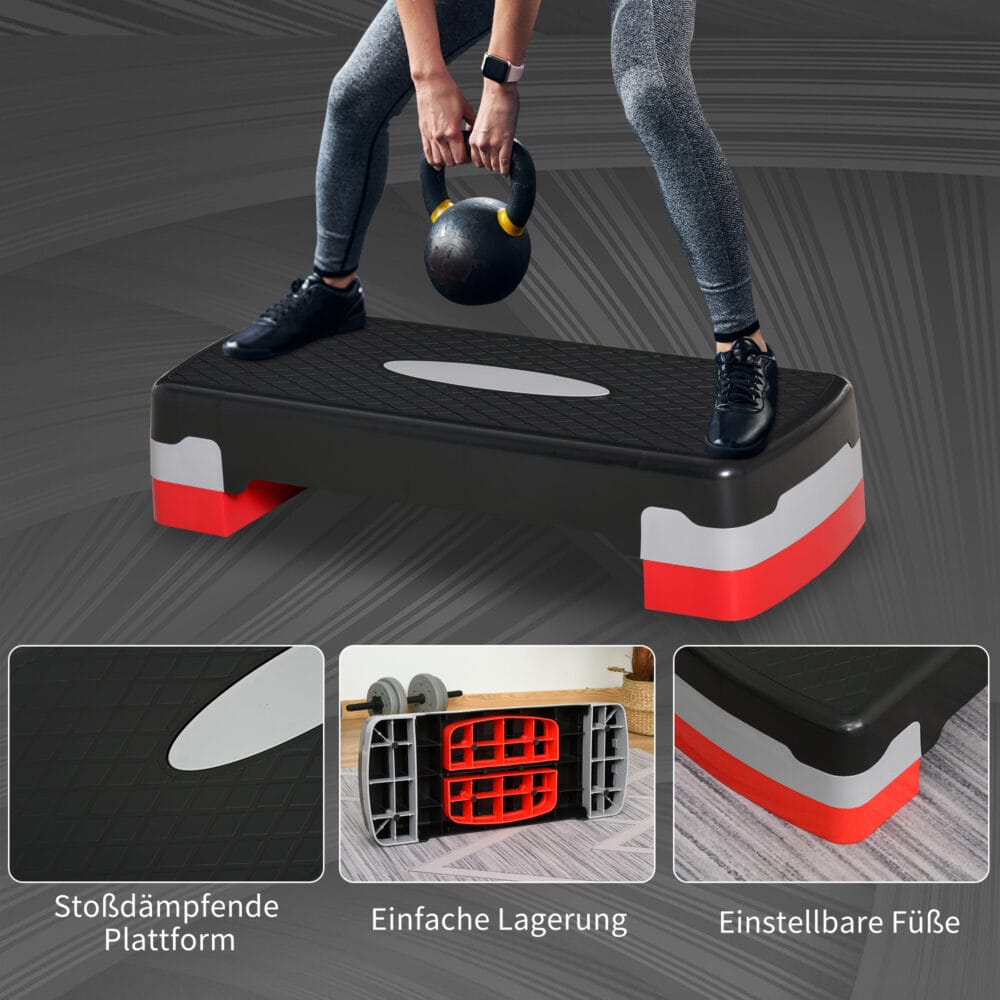 Steppbrett Aerobic Fitness Stepper 2-stufig Höhenverstellbar