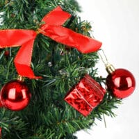 Tannenbaum Mini Weihnachtsbaum 36cm geschmückt  ~ LED