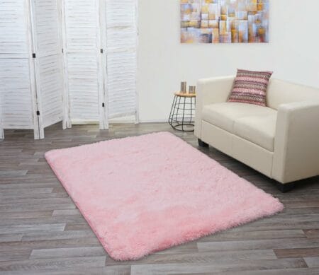 Teppich Shaggy Hochflor flauschig 200x140cm ~ rosa