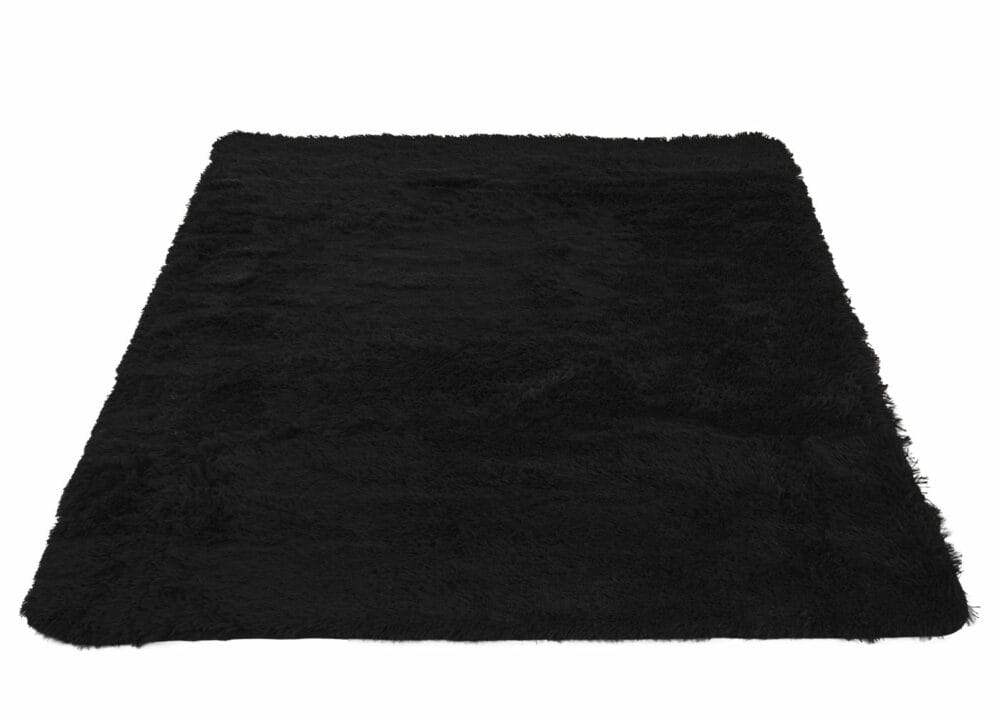 Teppich Shaggy Hochflor flauschig 200x140cm ~ schwarz