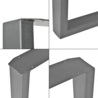 Tischbeine Metall 2er-Set Tischgestell 30x43 cm grau