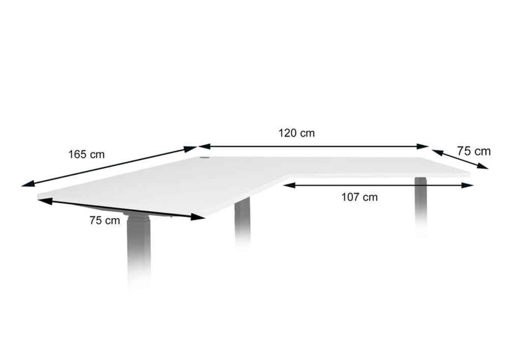 Tischplatte für Eck-Schreibtisch Schreibtischplatte 120° weiss
