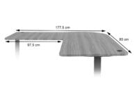 Tischplatte für Eck-Schreibtisch Schreibtischplatte 90° kirsch