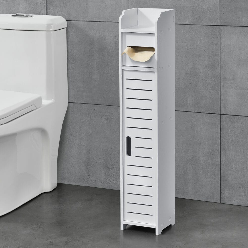 Toilettenpapierhalter Leoben 80x15x15cm Schrank WPC Weiss