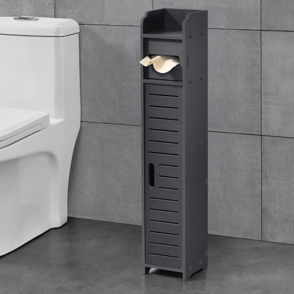 Toilettenpapierhalter Leoben 80x15x15cm Schrank WPC Dunkelgrau