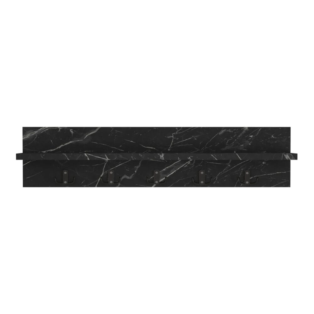 Wandgarderobe Hammarö 80x11x18cm Marmoroptik schwarz