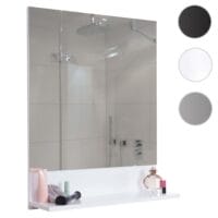 Wandspiegel mit Ablage JAM-B19 Badspiegel hochglanz 75x60cm weiss