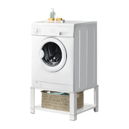 Waschmaschinen-Sockel Courtavon mit Ablage Stahl Weiss
