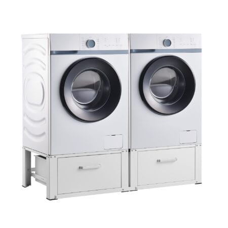 Waschmaschinen-Sockel 2-fach Heyen mit 2 Schubladen 150kg Weiss