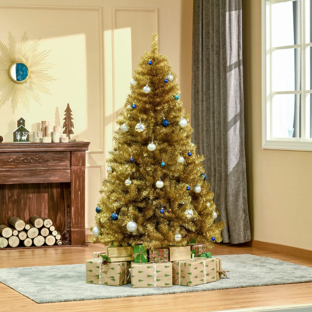 Weihnachtsbaum 180cm Gold künstlicher Christbaum