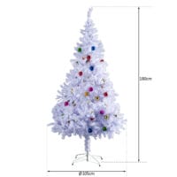 Weihnachtsbaum 180cm mit Deko weiss  künstlicher Christbaum