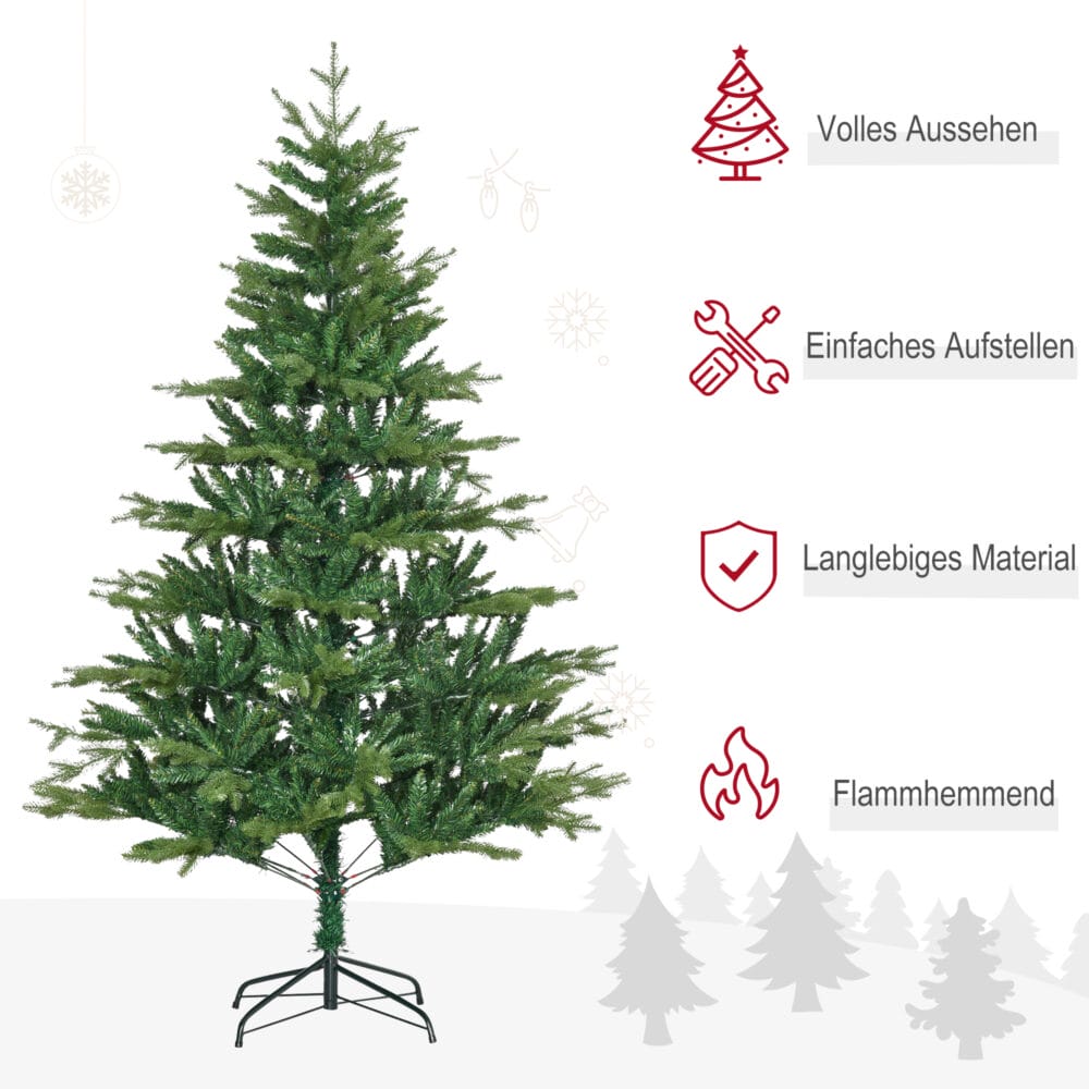 Weihnachtsbaum 210cm mit 2551 Spitzen mit Standfuss