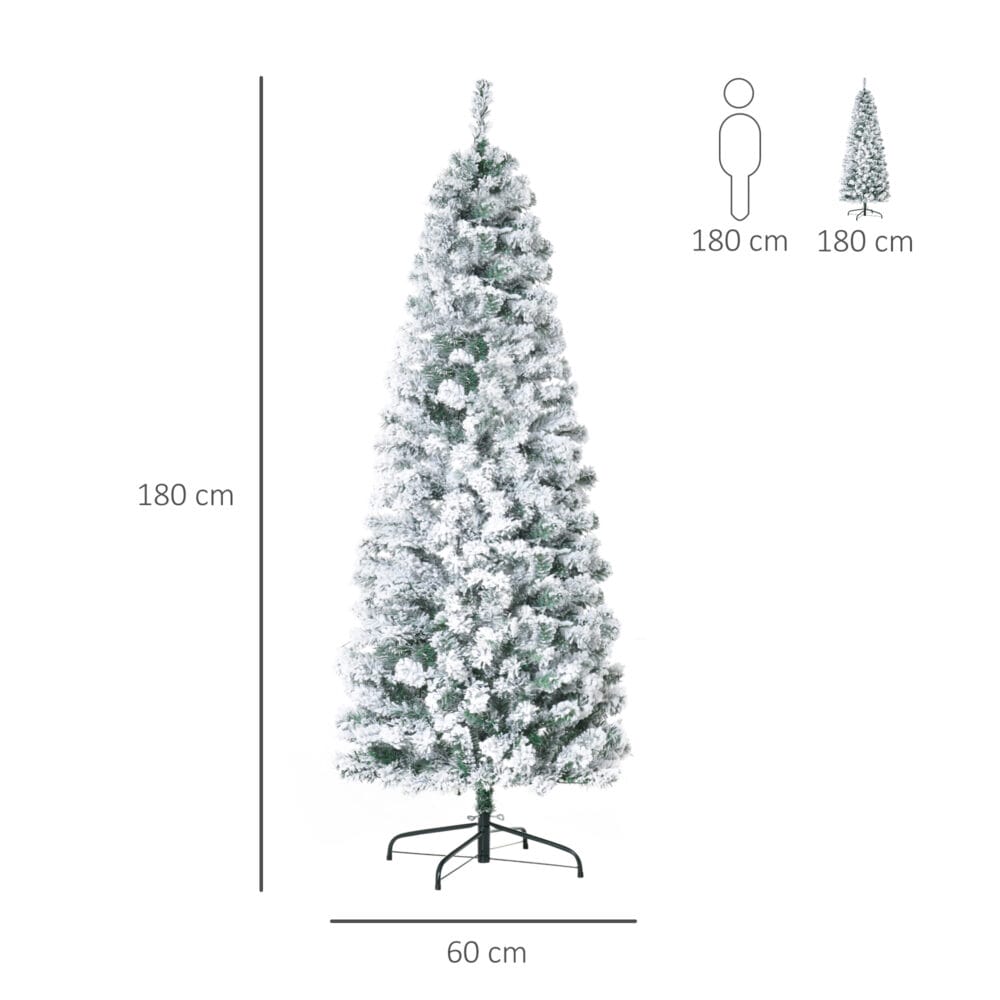 Weihnachtsbaum mit 250 LEDs und Schnee 180cm