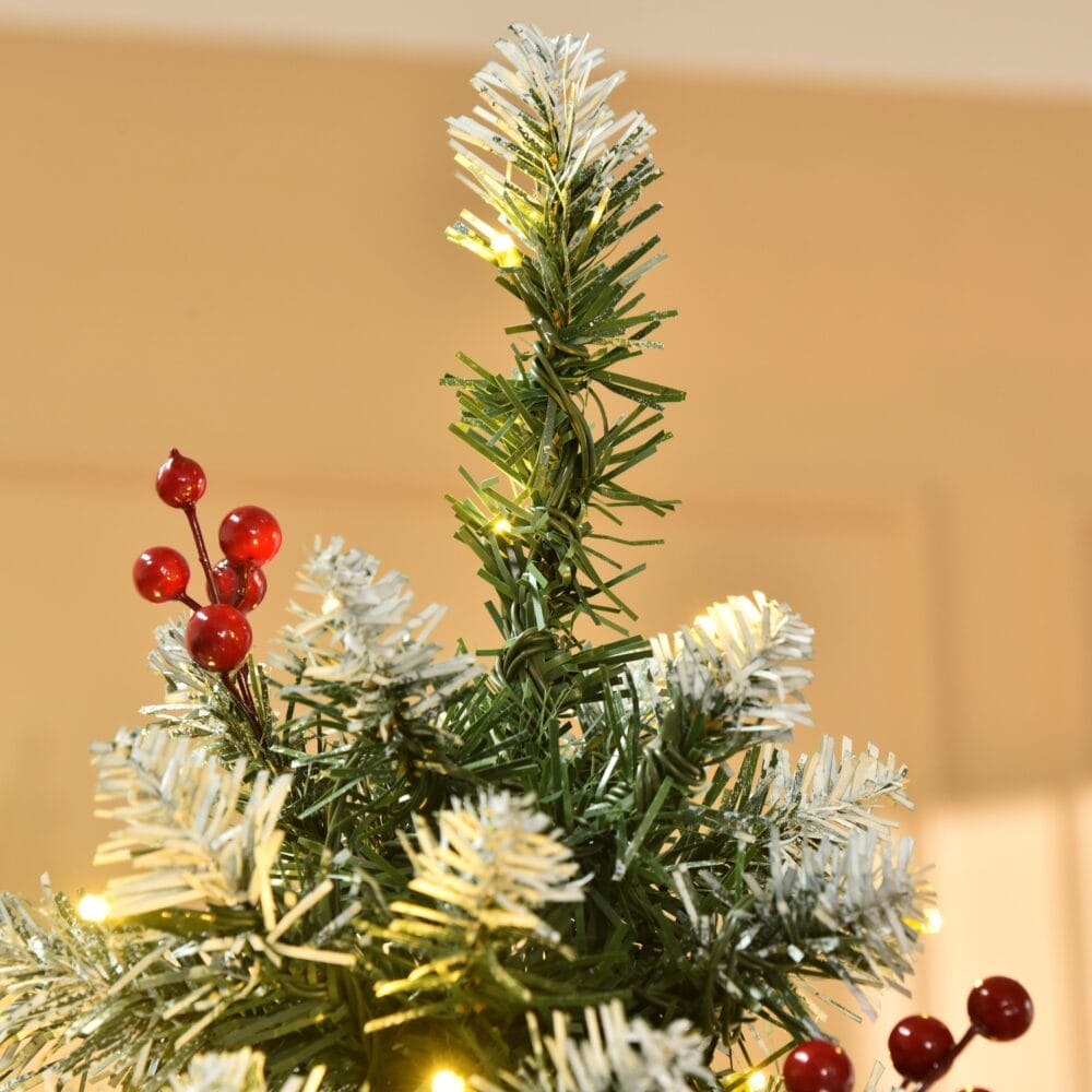 Weihnachtsbaum mit 300 LEDs Deko Schnee 180cm