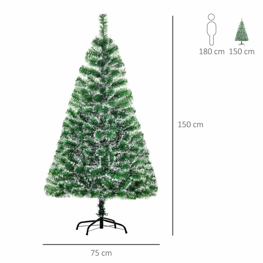 Weihnachtsbaum mit Schnee 150cm Künstlicher Christbaum