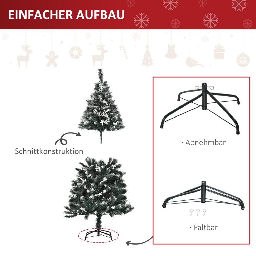 Weihnachtsbaum mit Schnee Dunkelgrün 150cm