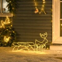 Weihnachtsbeleuchtung Rentier mit Schlitten 103cm