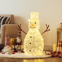 Weihnachtsbeleuchtung Schneemann mit 100 LEDs 90cm