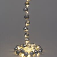 Weihnachtskugeln mit LED Lichterkette Silber Christbaumkugeln