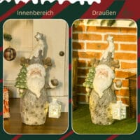 Weihnachtsmann Figur mit  Laterne 55cm In- und Outdoor