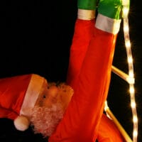 Weihnachtsmann auf Leiter Lichterkette ~ 240cm