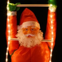 Weihnachtsmann auf Leiter Lichterkette ~ 240cm