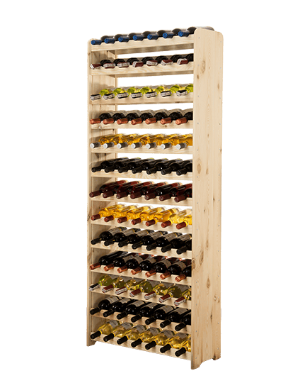 Weinregal für 91 Flaschen natur