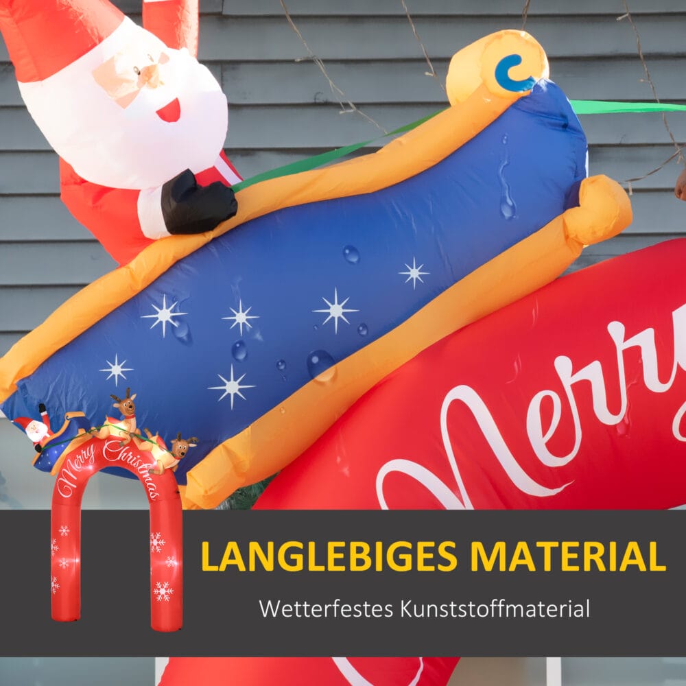 XXL Aufblasbarer Torbogen 270cm mit Weihnachtsmann LED