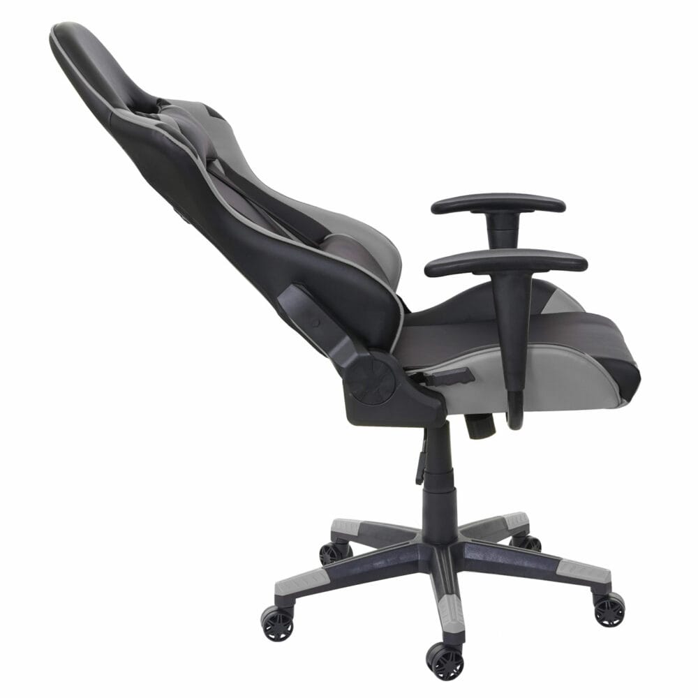 XXL Bürostuhl Racer Gamingstuhl 150kg belastbar - schwarz grau