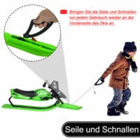 Bob Schlitten Schneescooter mit Fussbremse grün