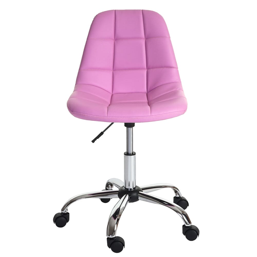 Bürostuhl Arbeitshocker, Schalensitz Kunstleder rosa