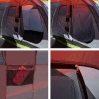 Campingzelt 6 Personen Kuppelzelt rot/grau