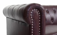 Chesterfield Lounge 2er Sofa Couch Rot-braun - runde Füsse