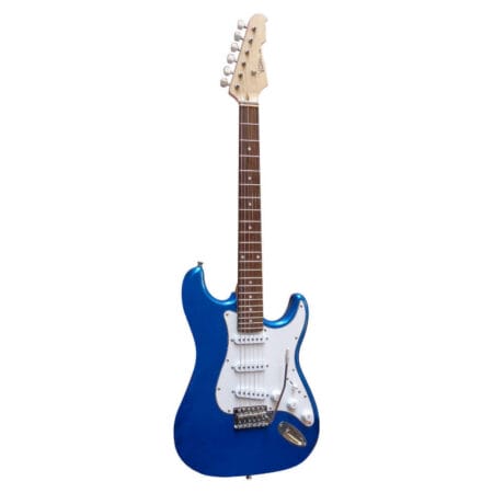 E-Gitarre Massivholz mit Kabel in der Farbe Blau