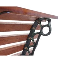 Gartenbank 3-Sitzer Gusseisen Holz 160cm braun